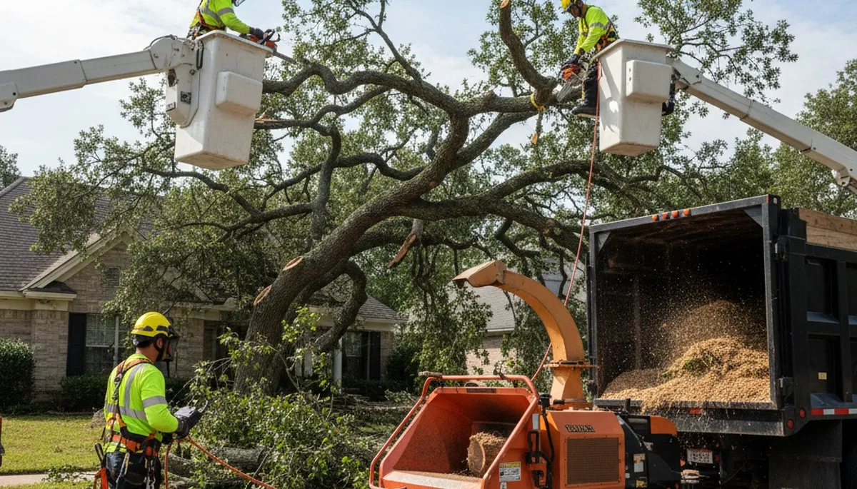 Palm Harbor, FL tree service crew handling emergency tree removal and storm damage cleanup