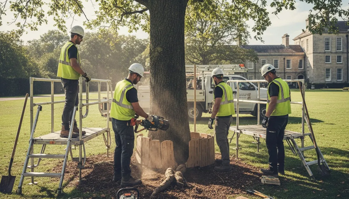 Palm Harbor, FL arborist installing root protection for healthy trees and property safety
