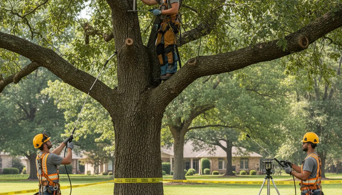 Palm Harbor, FL arborist diagnosing tree disease and providing treatment for infected trees