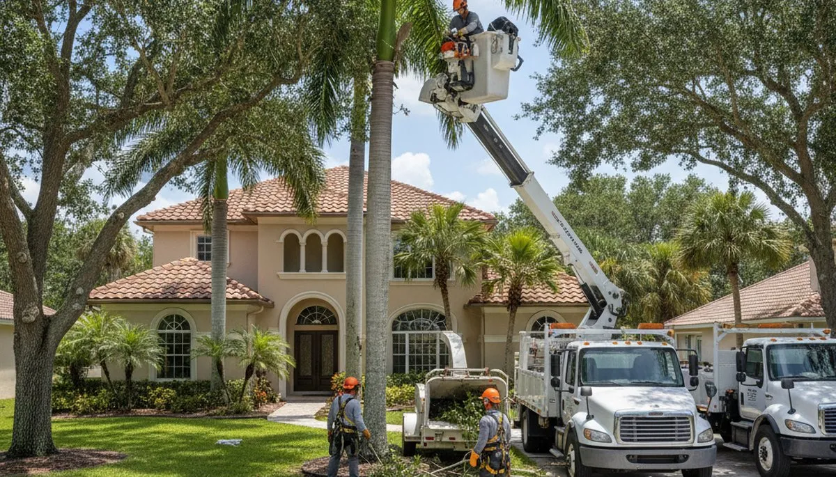 Tree service team in Palm Harbor, FL performing professional tree trimming and care services